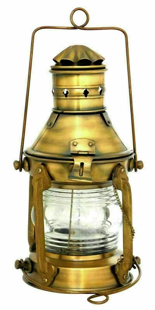 Antik Messing & Kupfer Anker Öl Lampe Nautisch Maritim Schiff Boot Licht Laterne