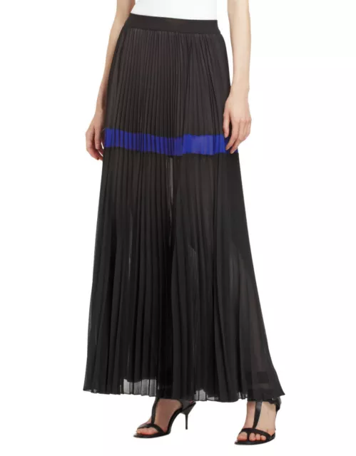 New Bcbg Max Azria Black Combo Dallin B Pleated Full Skirt Rwy3D549/M570 Size S