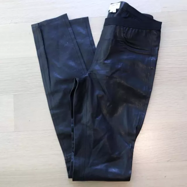 Helmut Lang Stretch Leather Leggings Black Size 8 Skinny Pants