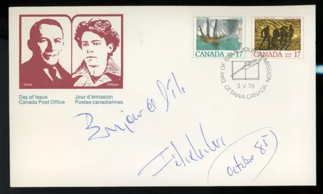 Canada 1979 First Day Cover Signed By Felix Leclerc In October 1985 !!