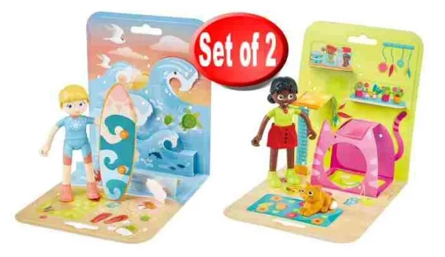 Hape Adventure Kids Zoe The Surfer Holly And Cookie Figures Set of 2