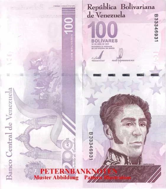 VENEZUELA 100 Bolivares Digitales 2021 Unc  P 119 6895# Kassenfrisch..