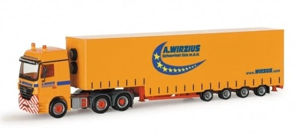 Figurine SCANIA R143 porteur 6x2 avec remorque 1+2 Essieux MAURY & FILS