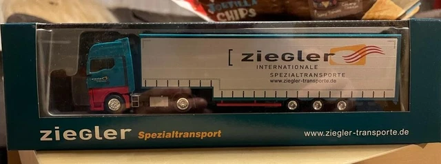 187 HERPA ZIEGLER Gartner MAN TGX con sollevatore per teloni molto