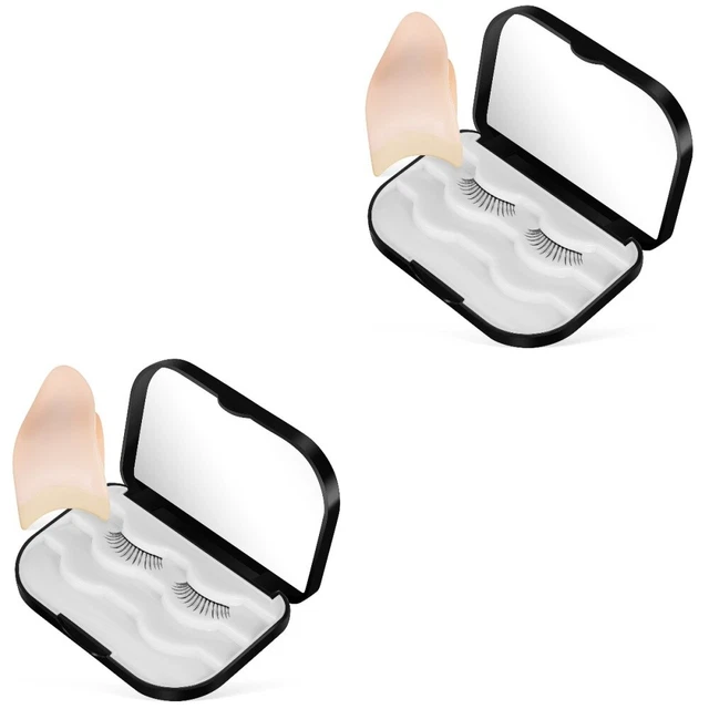 2 set vuoto leggero trucco custodia per ciglia con applicatore clip per ciglia
