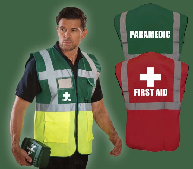 Hi Vis Executive Medical Vest FIRST AID PARAMEDIC AMBULANCE DOCTOR Waistcoat