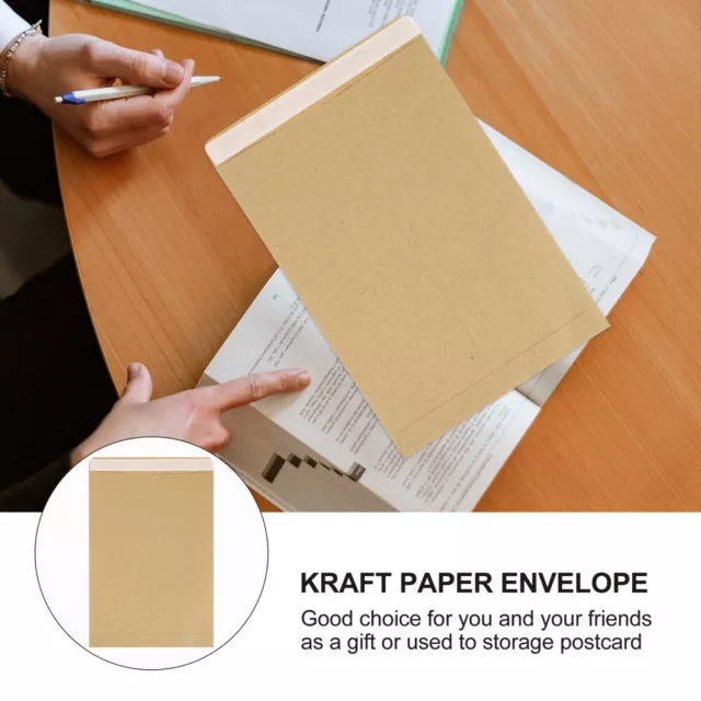 50 Pcs Retro Kraft Paper Envelopes Invitation Photo Folders Classic Portable 3