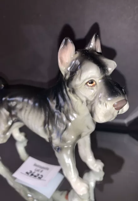 Vtg Lefton STANDARD SCHNAUZER 1950s Ceramic Dog Figurine
