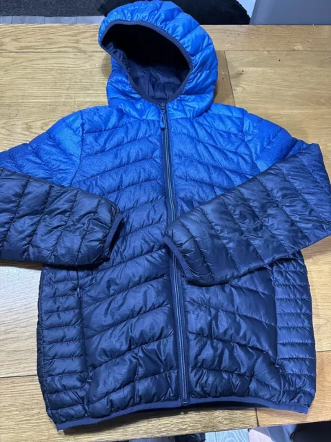 Boys M&S Hooded Jacket Blue Mix  Age  12-13 Years