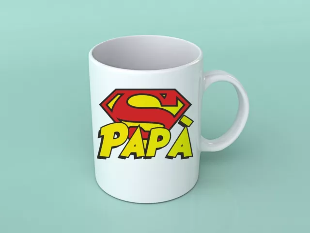 Tazza ceramica festa del papà super dad varie grafiche lavabile in lavastoviglie