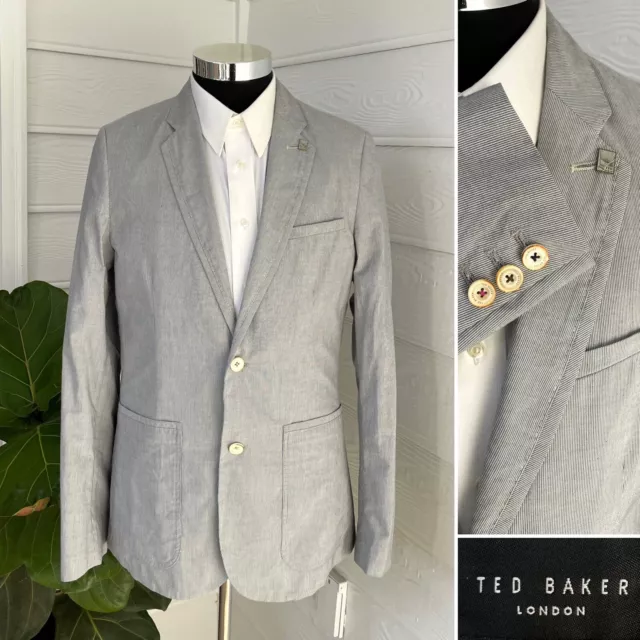 Ted Baker London Mens Two-Button Blazer Cotton Sport Coat Jacket Size 40R