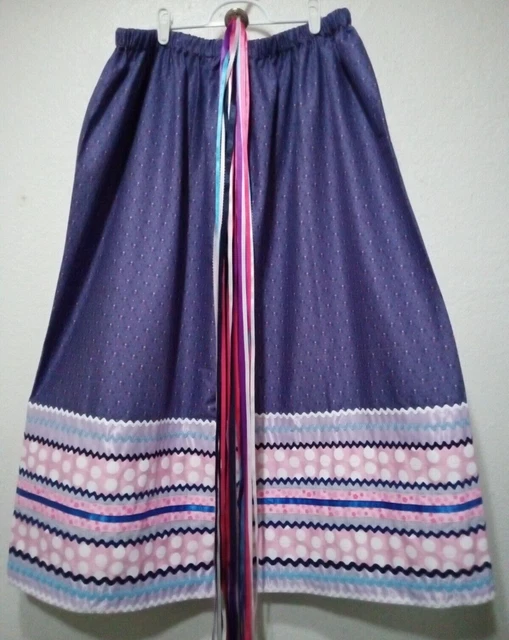 Native American Ribbon Skirt, Hair Tie & abalone Pendant, Powwow Regalia