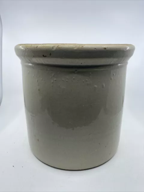 Vintage 2 Gallon Unmarked Stoneware Crock  Circa Late 1800s - 1906