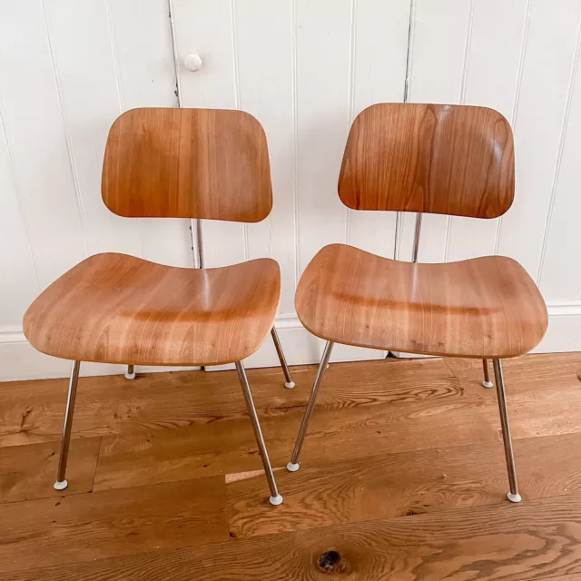 2 Rare Walnut DCM Eames Chairs Herman Miller Excellent Condition London