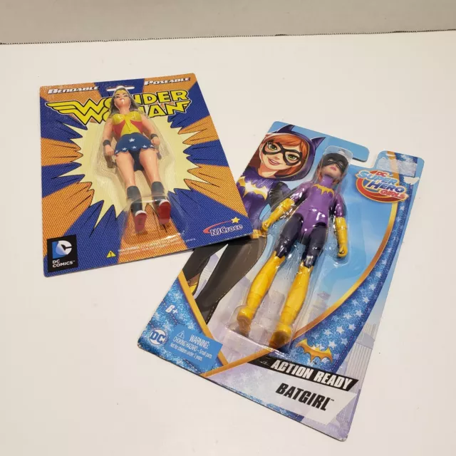 DC Action Figure Lot Superhero Girls Batgirl & Bendable Posable Wonder Woman NIB