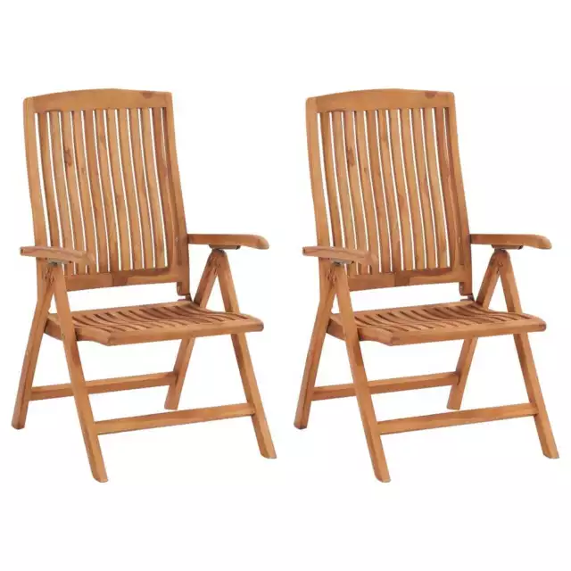 1/2/4/6/8x Solid Teak Wood Reclining Garden Chairs Outdoor Furniture vidaXL