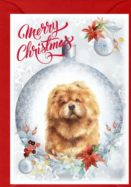 Chow Chow Dog A6 (4" x 6") Christmas Card (Blank inside) by Starprint