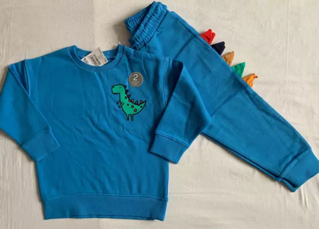 BNWT Baby Boys Blue Dino Outfit/Set Swestahirt Joggers 2-3 years NEXT