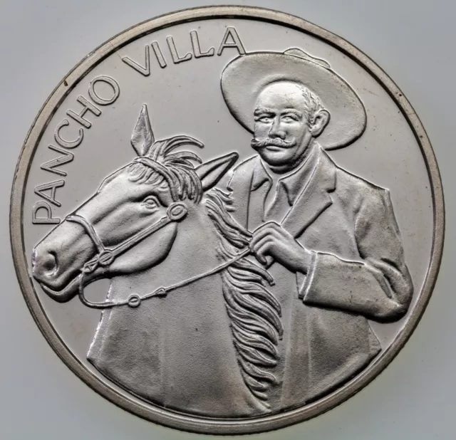 Pancho Villa Dos Onzas Troy Plata Pura, 2 Oz Silver Round