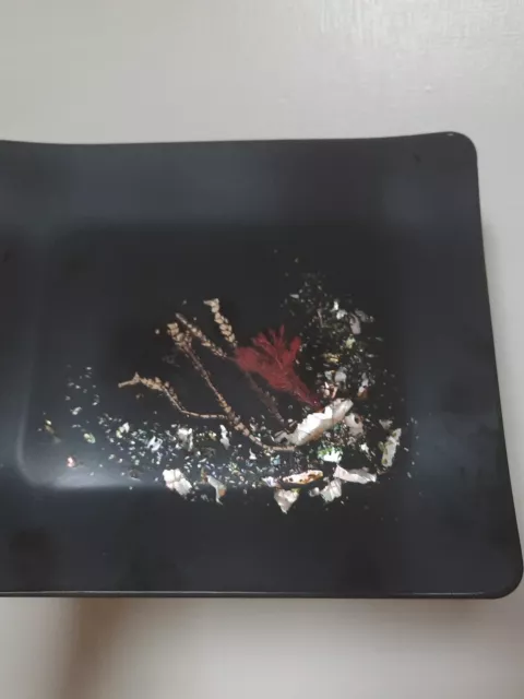 Vintage Couroc Plate Tray Japanese wabi-sabi style abalone inlay decoration 60s