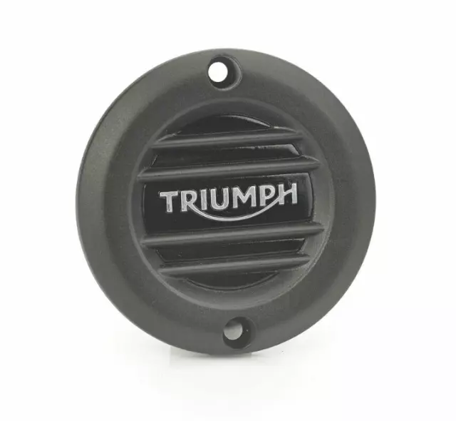Triumph Motorcycles Black Ribbed Clutch Cover Badge A9610253