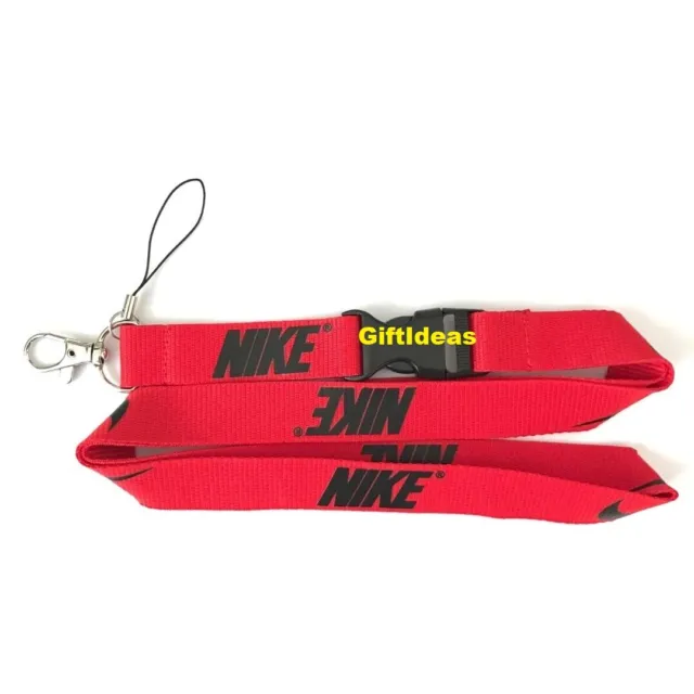 Nike Lanyard Detachable Keychain iPod Camera Strap Badge ID RBlack