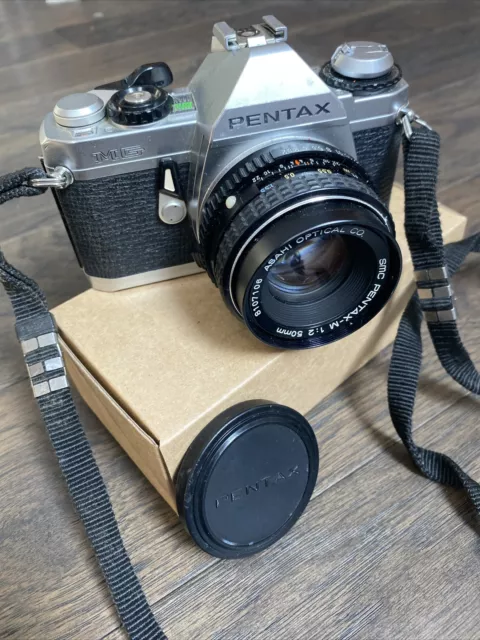 Vintage Pentax MG 35mm SLR Chrome Camera 50mm Lens