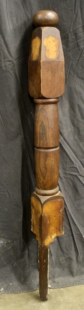 51"H Antique Vintage Victorian Oak Wood Wooden Staircase Stair Newel Post Column