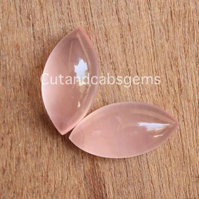 Cabujón Marquesa de Cuarzo Rosa, Piedra Preciosa Suelta, 10*5 MM a 20*10 MM