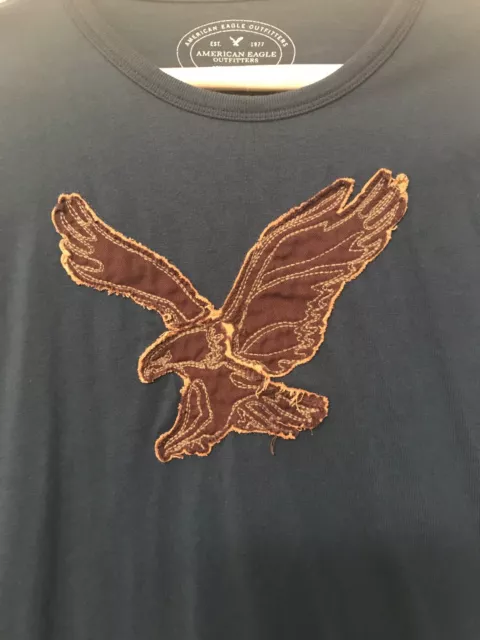Camicia con logo American Eagle Boys Uomo Verde Blu XS 2