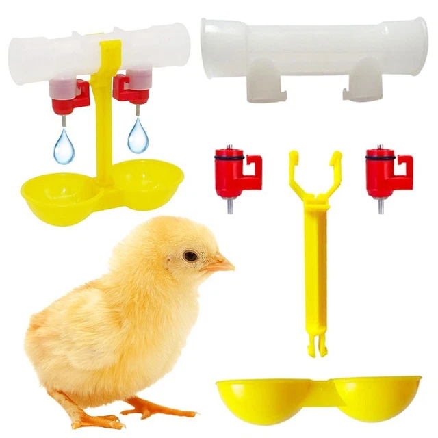 Small Animal Drink Chicken Waterer Double Nipple Poultry Drinking Cup Feeder