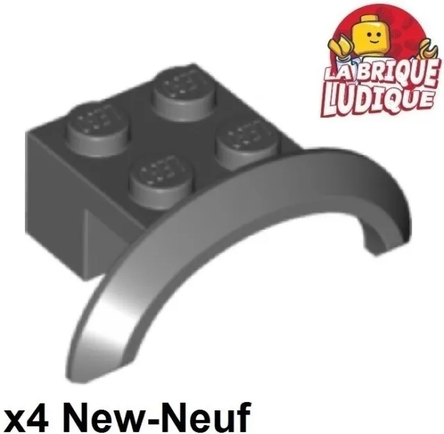 Lego 4x vehicle mudguard garde boue 4x2 1/2x1 Arch Round gris foncé 98282 NEUF