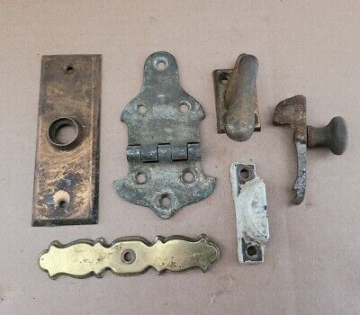 Vintage Assorted Door Hardware Parts, Plates, Hinge, Knob