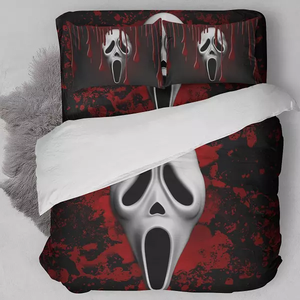 Halloween Gift Idea Scream Ghostface Full Bedding Duvet Cover Set (4pcs)