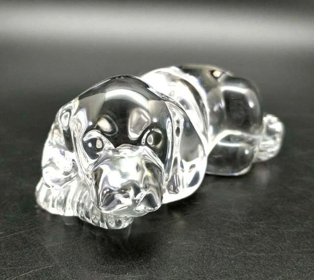 Crystal Dog Figurine Princess House Sleeping Puppy Sculpture Paper Weight