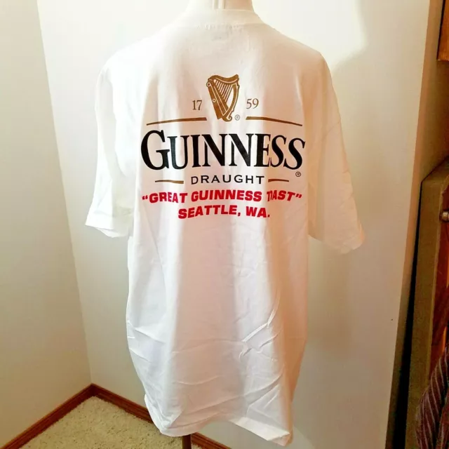 Guinness Draught Great Guinness Toast T-Shirt Seattle WA. X-L, Extra Large White 3