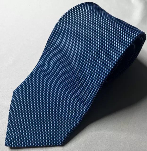 brooks brothers makers tie blue geometric pattern designer italian pure silk