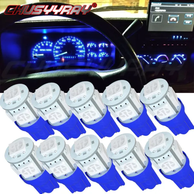 10Pcs Blue Roof Cab Marker LED Bulbs Lights for Ford F250 F350 F450 Super Duty