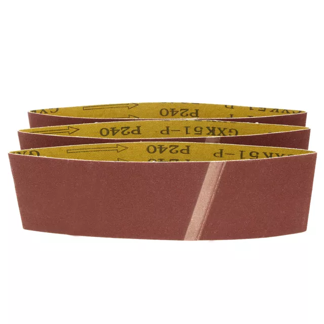 3-Inch x 18-Inch Aluminum Oxide Sanding Belt 240 Grits Lapped Joint 3pcs