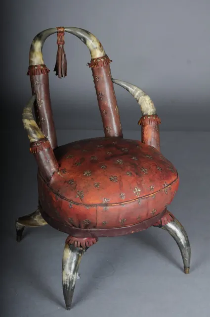 Quality Antique Style Horn Chair Victoria Around 1870, England