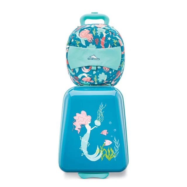 High Sierra Kids 2 Piece Luggage Set with Suitcase & Backpack, Teal (Open Box)
