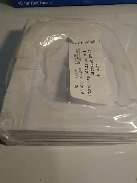 10 Notizblöcke, Schreibblöcke, Einkaufszettel DIN A 7, 80g/m², 50 Blatt