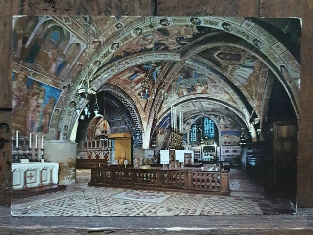 Assisi-Basilica Di San Francesco Chiesa Inferiore- '60- Cartolina Post Card- A1