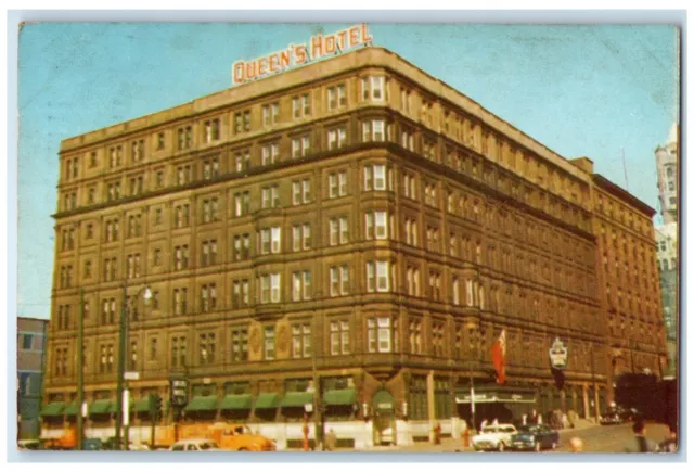 1956 The Queens Hotel St. James Windsor Streets Montreal Quebec Canada Postcard