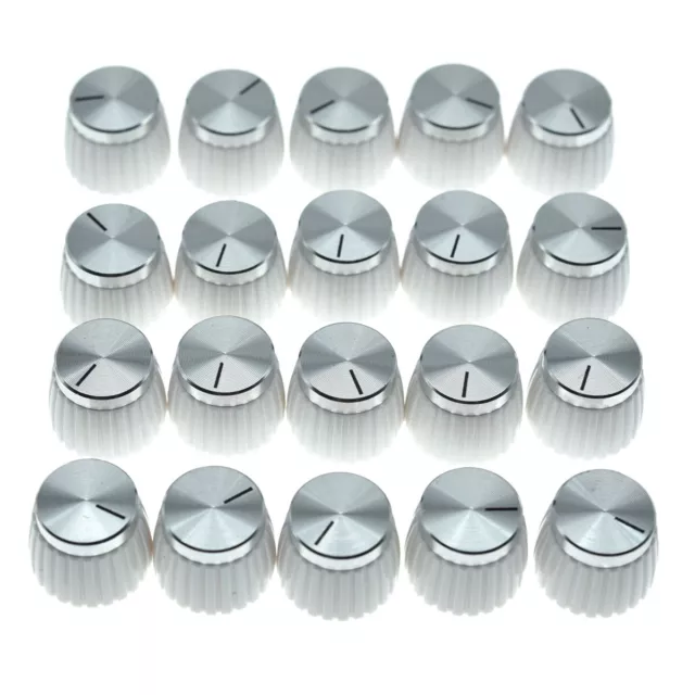 Pack of 20 Guitar Amplifier Knobs Chrome Cap Push On Knob fits Marshall AMP