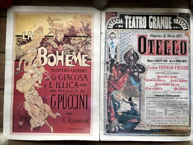 2 ältere Theaterplakate La Boheme Und Otello !!!!