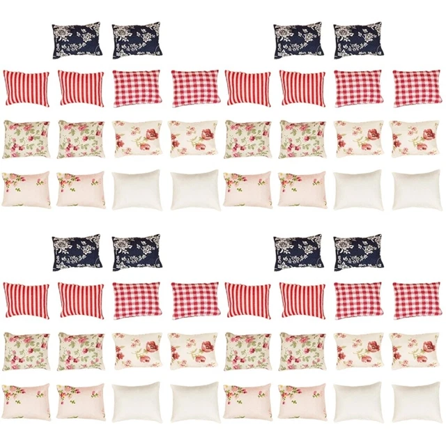56 PCs Miniaturwurf Kissen Stoffsofa Kissen Modell Mini House Accessoires