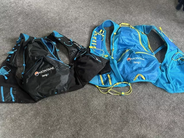 Montane Fang 5 Running Vest Blue 5 Litre Capacity Hydration Pack Size Medium VGC