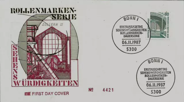 BRD FDC MiNr 1342A (1Gg) "Freimarken: Sehenswürdigkeiten (I)" -Zeche Zollern II-