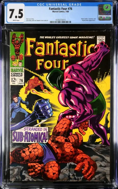 Fantastic Four #76 1968 CGC 7.5 ** WHITE ** pages | Silver Surfer | 4330272015